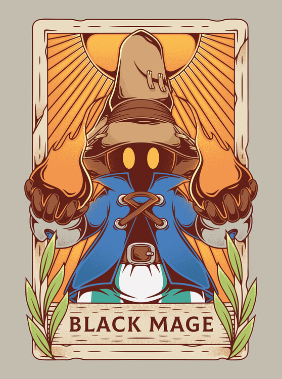 Art Poster Black Mage Tarot Card