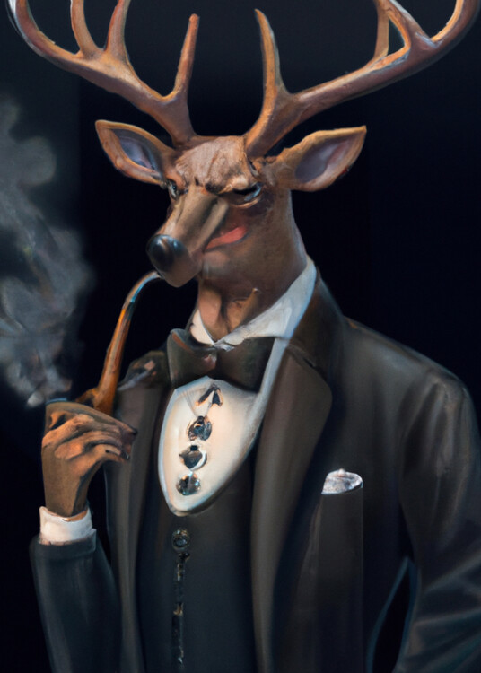 Ilustratie Mafia Deer in a Suit