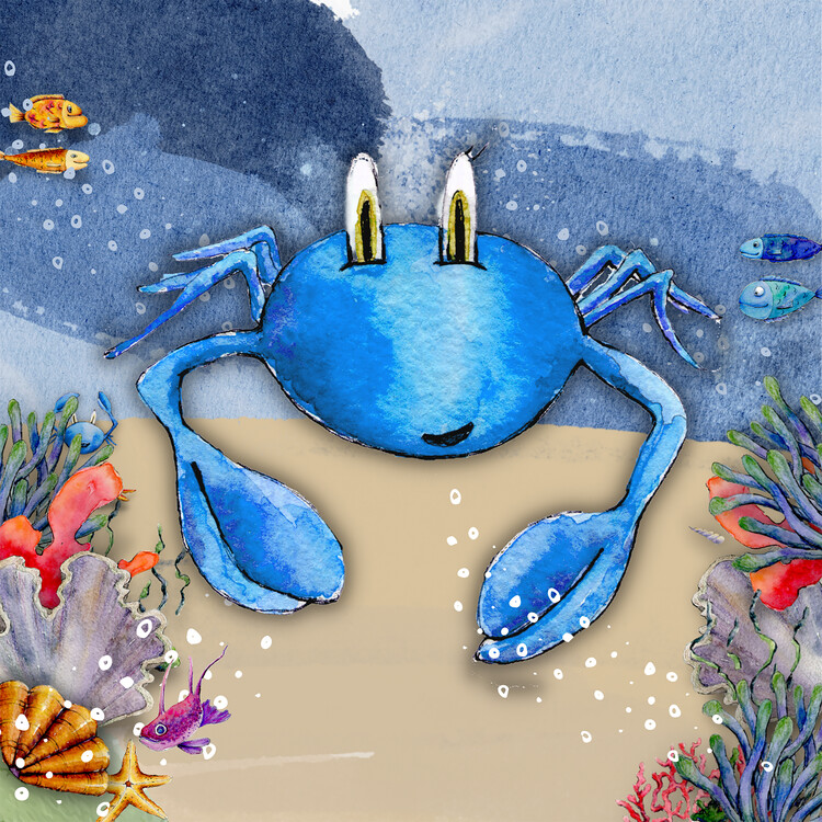 Illustrazione Crabul Albastru in Ocean