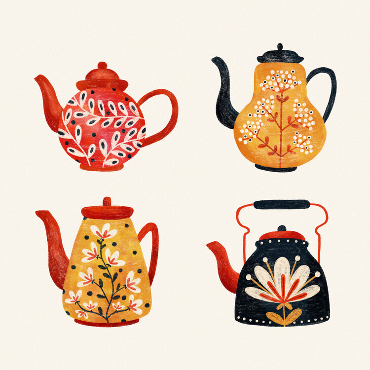 Ilustração Monika Szczerbinska - Teapots