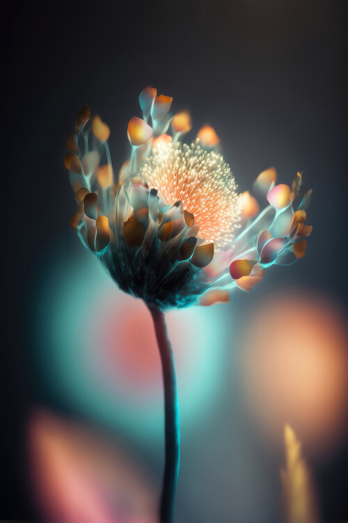 Kunstfotografie Colorful Glowing Flower