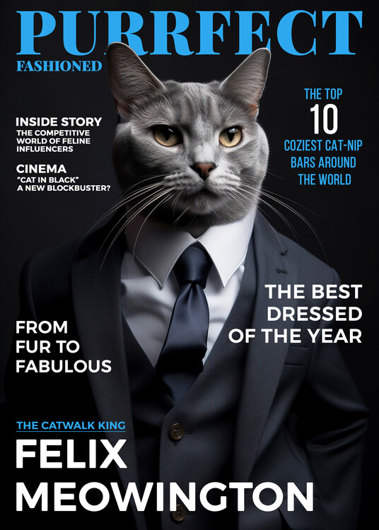 Ilustracija Cute cat magazine