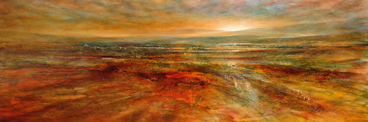 Canvas Print Sunrise - wide land