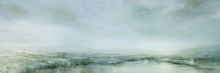 Illustration Coast and water under a bright sky