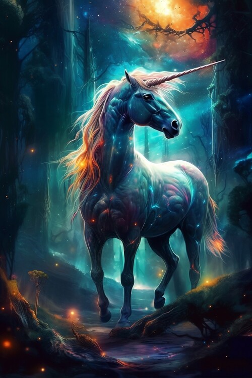 Umělecký tisk Magical Unicorn