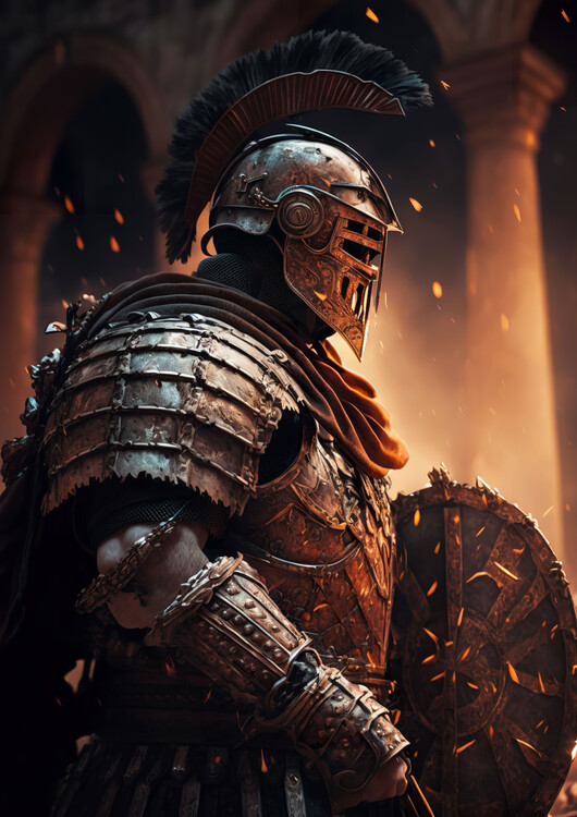 Art Poster Roman Gladiator Warrior