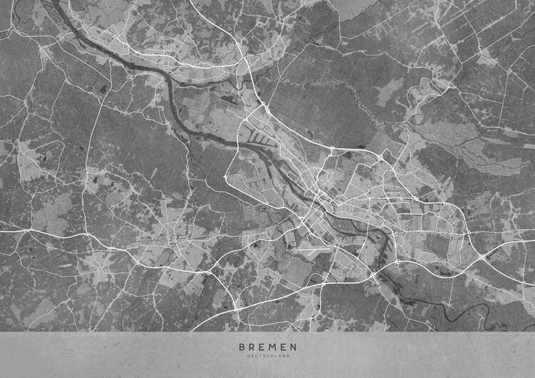 Illustration Gray vintage map of Bremen Germany