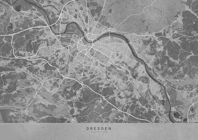 Ilustrace Gray vintage map of Dresden Germany