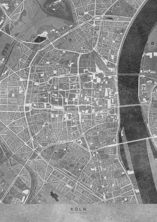 Illustration Gray vintage map of Köln downtown