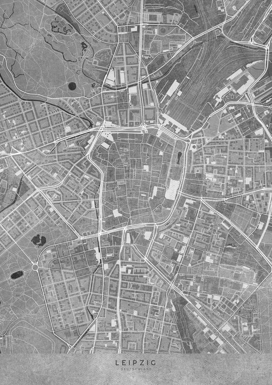 Ilustracja Gray vintage map of Leipzig downtown
