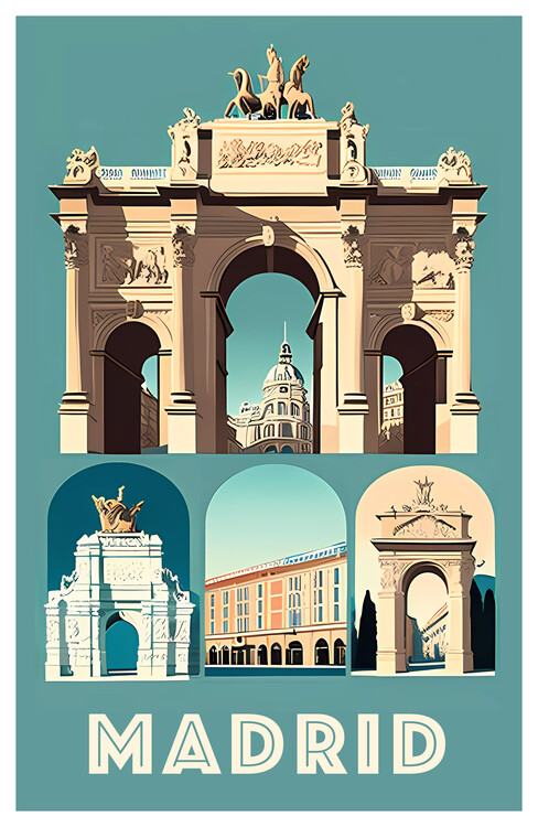 Illustration MADRID- Spain: A City of Open Doors and Historical Monuments