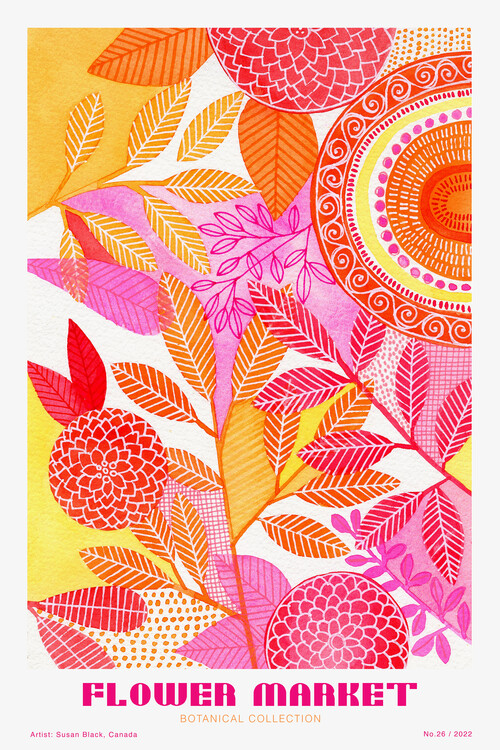 Canvas Print Susan Black - Flower Market - Botanical Gollection 26