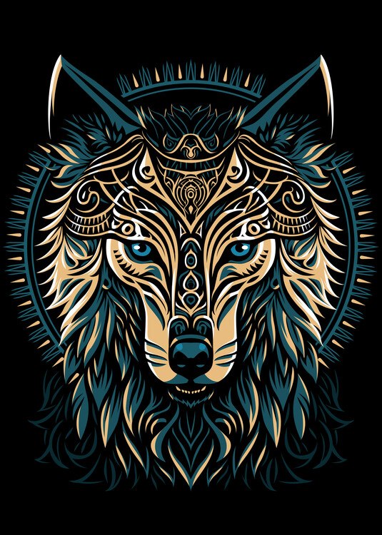 Ilustração Golden wolf