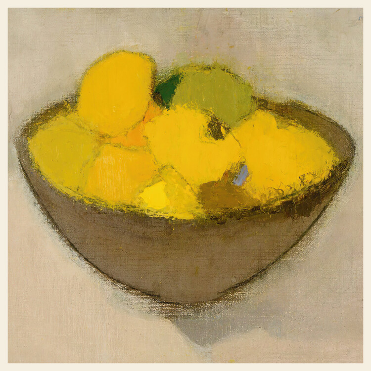 Canvas Print Lemons (Still Life in Yellow / Square) - Helene Schjerfbeck