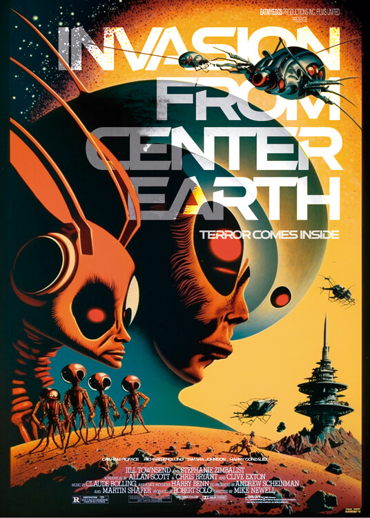 Ilustração Invasion from center earth / terror comes inside