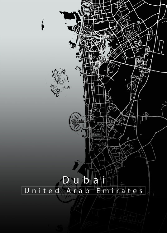 Karta Dubai Arab. Emirates City Map