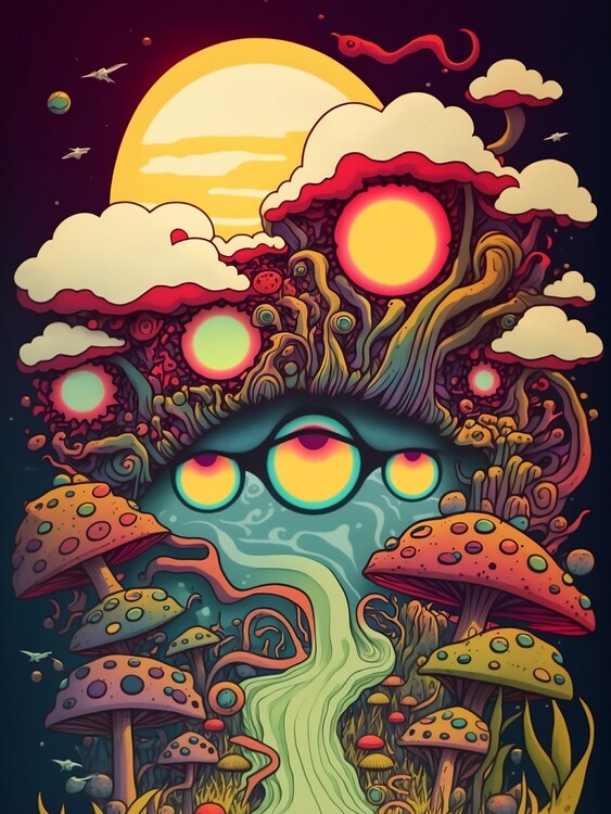 Trippy Mushroom Wallpaper - Green Mushrooms Wallpapers for iPhone