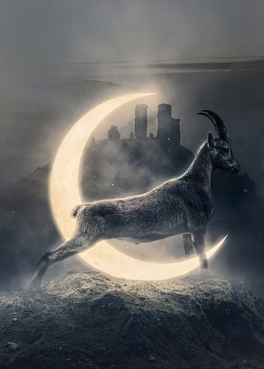 Art Photography Moon on the planet