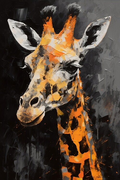 Illustration Abstract minimalistic portrait of a giraffe