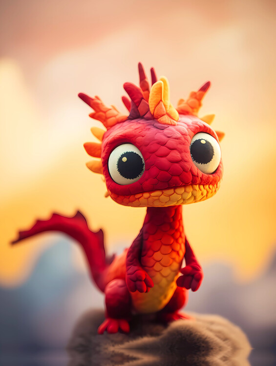 Cute Plush Toy Red Dragon : The Fire-Breathing Cuteness | Posters ...