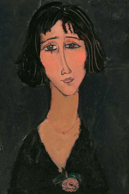 Canvas Print Margherita, Jeune Femme a la Rose - Amedeo Modigliani