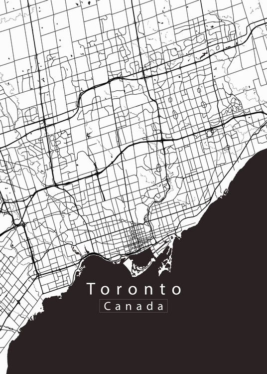 Map Toronto Canada City Map white