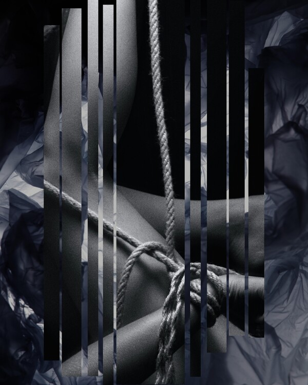 Fotografie de artă Shibari Black and White Woman Bondage Art Decor | Sensual