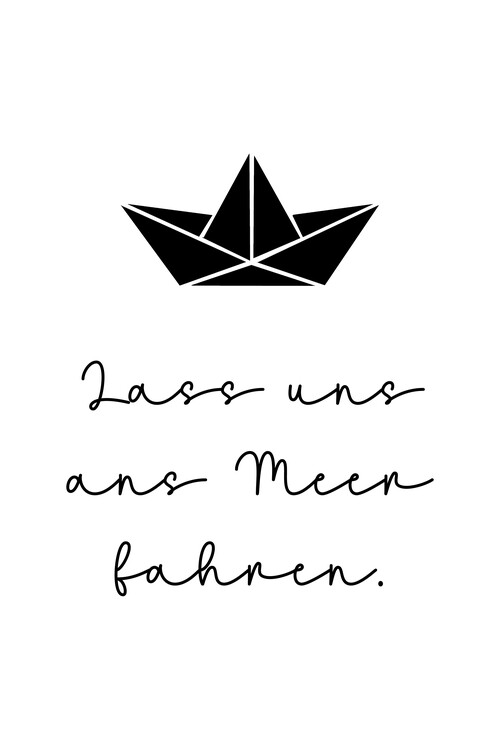 Illustration Lass uns ans Meer fahren Origami