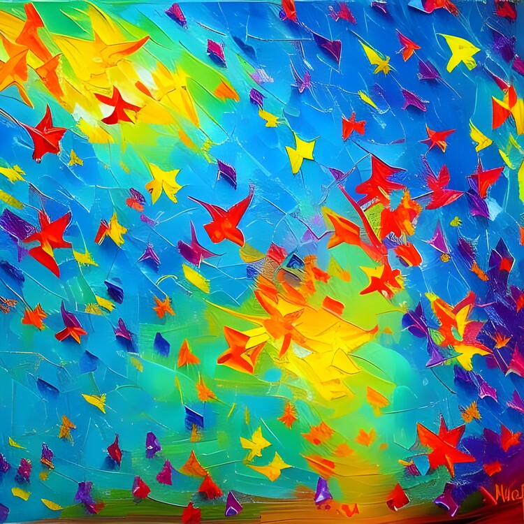Illustration Butterfly storm Neo impressionist