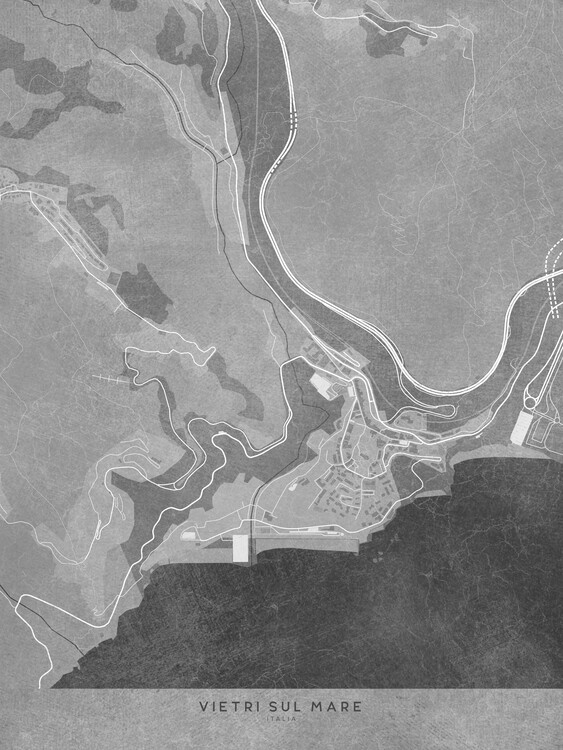Map Map of Vienti sul Mare - Amalfi coast - (Italia) in gray