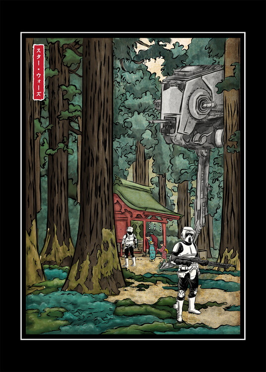 Kunsttryk Galactic Empire in japanese forest