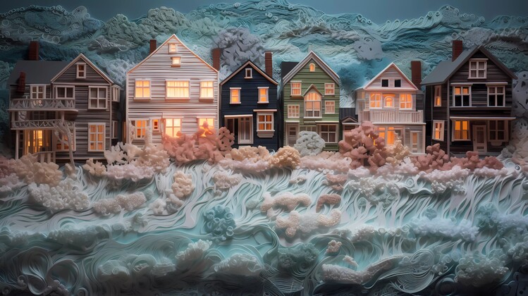 Illustration Chasing the storm: The wild coast & beautiful houses