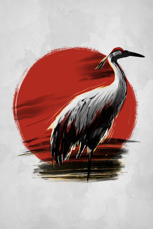 Illustration Heron under the sun