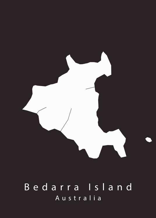 Map Bedarra Island Australia Island Map white