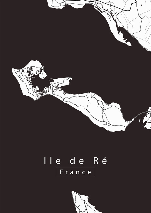 Mapa Ile de Re France Island Map white