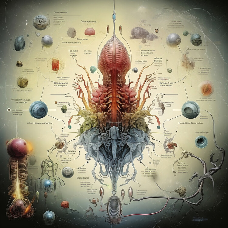 Illustration Alien anatomy planet x4z