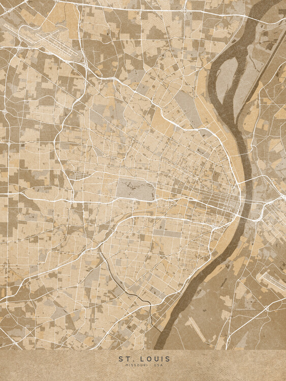 Map of Map of New Orleans (LA, USA) in sepia vintage style ǀ Maps of all  cities and countries for your wall