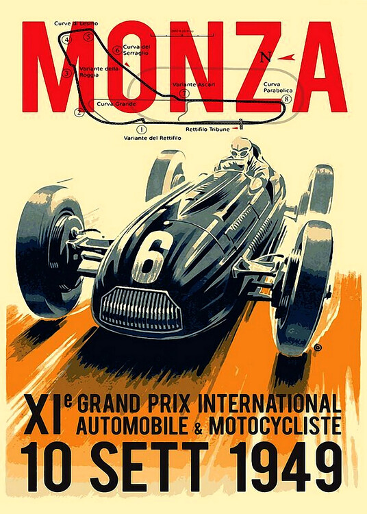 Leinwand Poster 1949 Monza Grand Prix