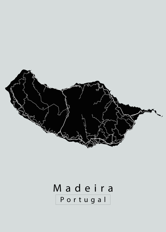 Kart Madeira Portugal Island Map dark