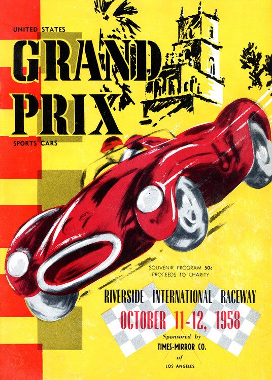 Ilustracja US GRAND PRIX SPORTS RIVERSIDE INTERNATIONAL RACEWAY 1958