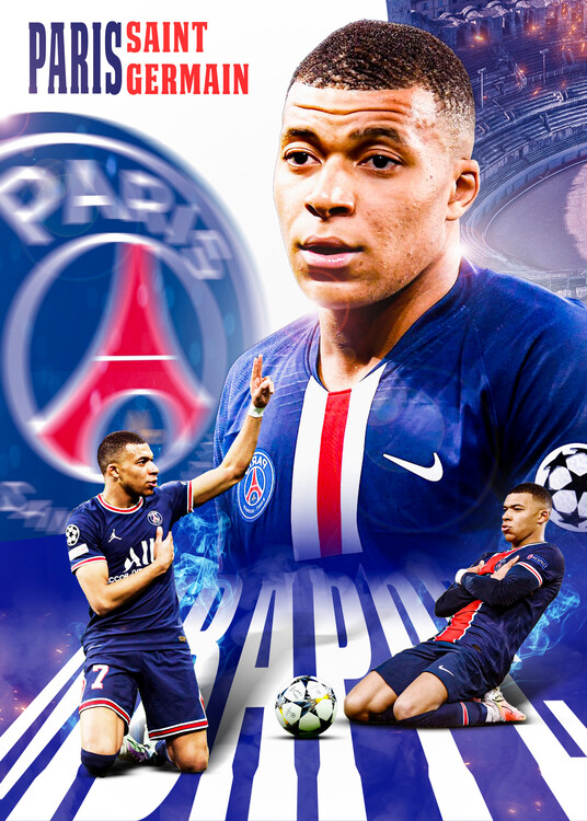 Sticker Foot Mbappé - Sticker Autocollant Mural Déco Football