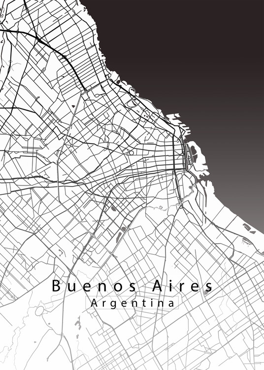 Map Buenos Aires Argentina City Map white