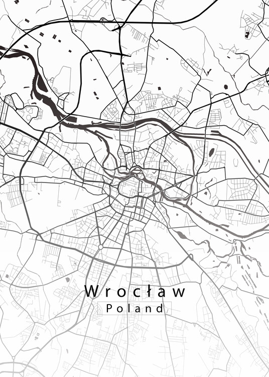 Map Wroclaw Poland City Map white