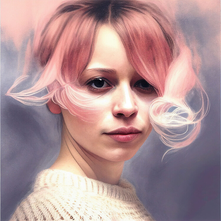 Illustration Captivating Realistic Portrait of a Blonde Woman
