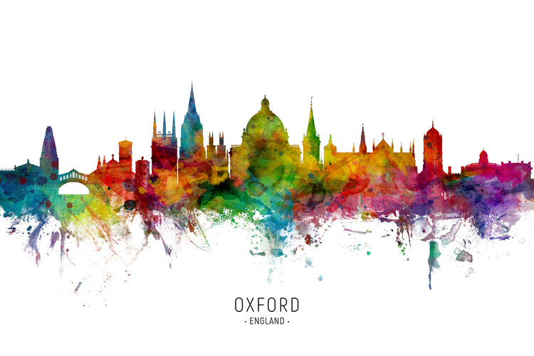 Illustration Oxford England Skyline