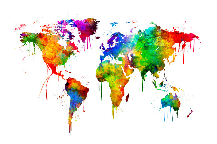 Ilustratie Watercolor Map of the World Map