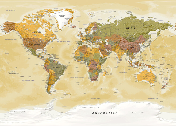 Planisphère à gratter Or - world-maps