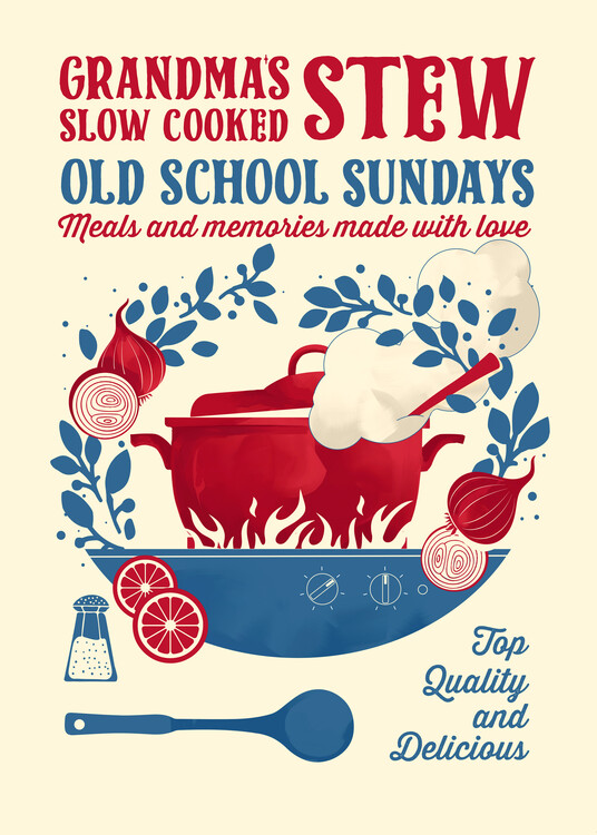Ilustração Grandmas Stew kitchen print