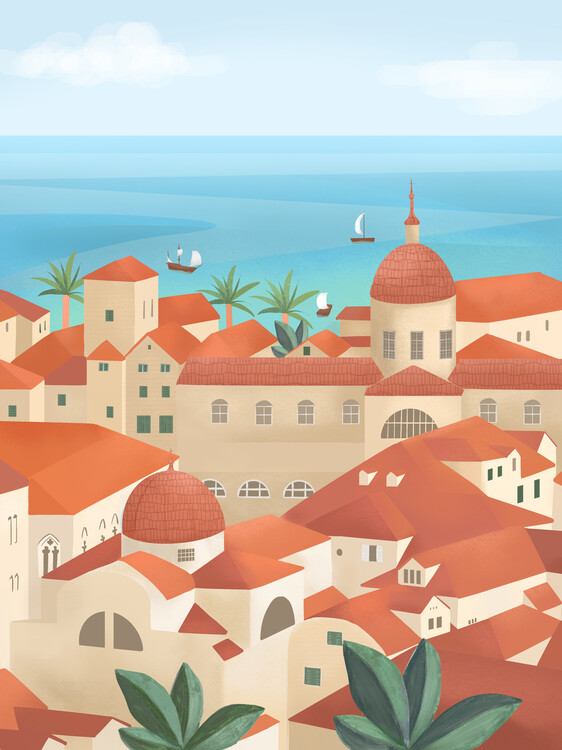 Ilustrácia Dubrovnik Old Town