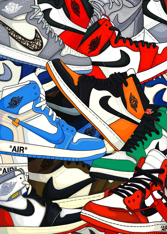 Affiche illustration sneakers nike air max 1/poster